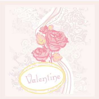 floral rose valentine card