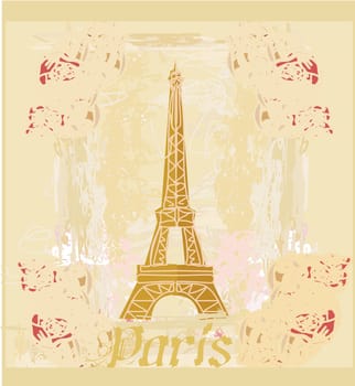 Eiffel tower artistic background. Vector illustration.