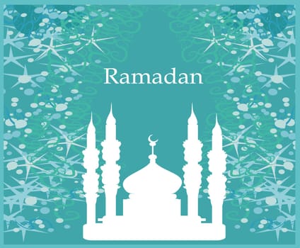 Ramadan background - mosque silhouette illustration card