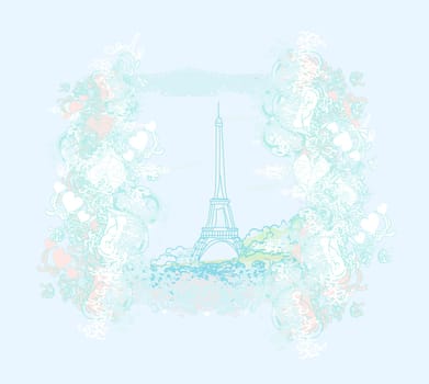 Eiffel tower artistic background. Vector illustration.
