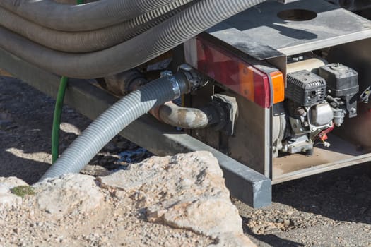 Private water tanker truck for pure drinking water supply.