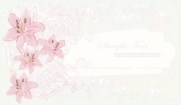 romantic flower abstract background invitation card