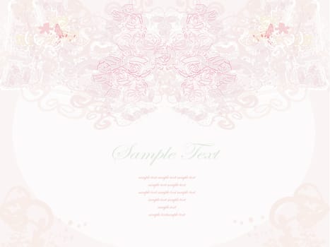 abstract floral frame invitation card