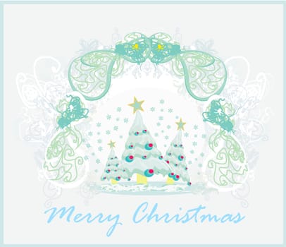 Abstract christmas tree card