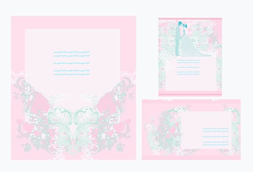 elegant wedding invitation card set