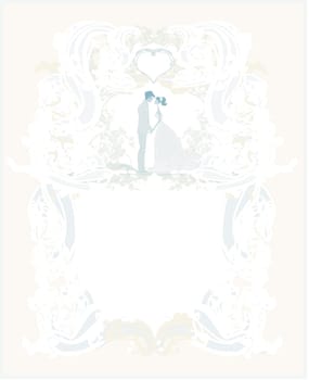 elegant wedding invitation with wedding couple