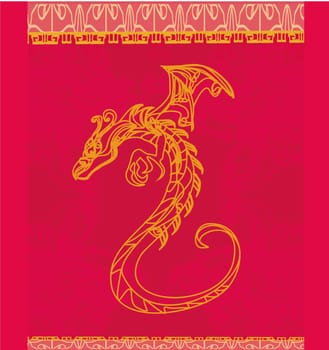 Vector card of year of the dragon
