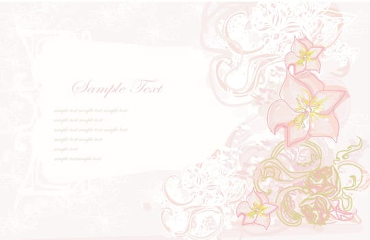 abstract floral invitation card