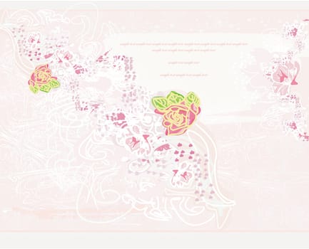 abstract floral invitation card
