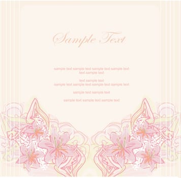 abstract floral invitation card