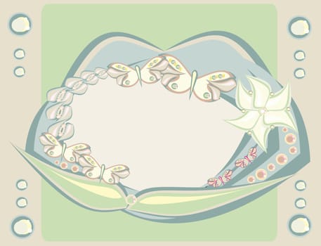 summer background with butterfly card