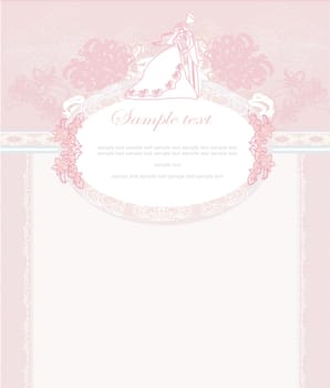 elegant wedding invitation with wedding couple