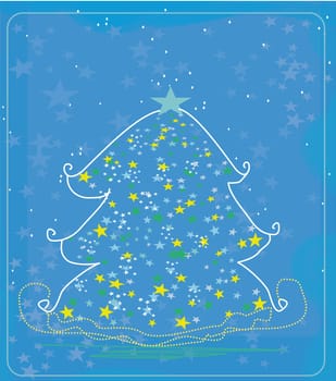 abstract christmas tree card