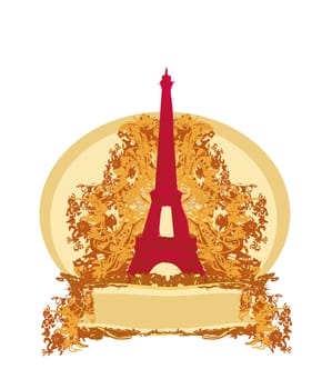 vintage retro Eiffel card