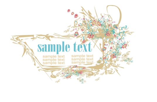 abstract floral invitation card