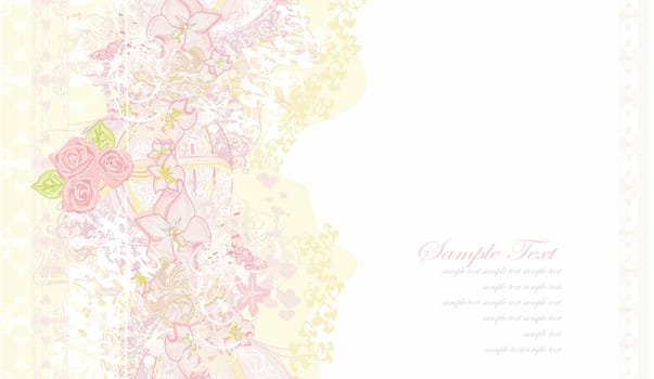 romantic flower invitation card