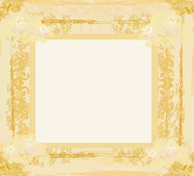 Grunge Frame For Congratulation With Flowers