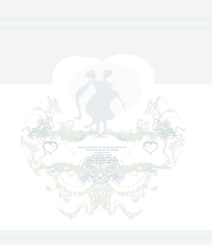 elegant wedding invitation with wedding couple