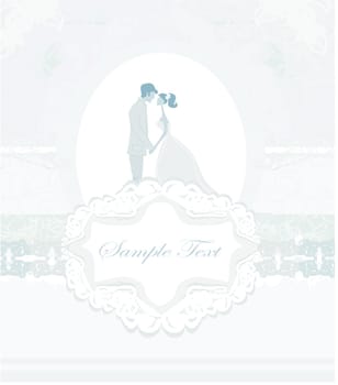 elegant wedding invitation with wedding couple