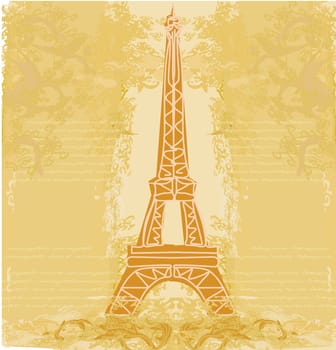 Eiffel tower artistic background. Vector illustration.