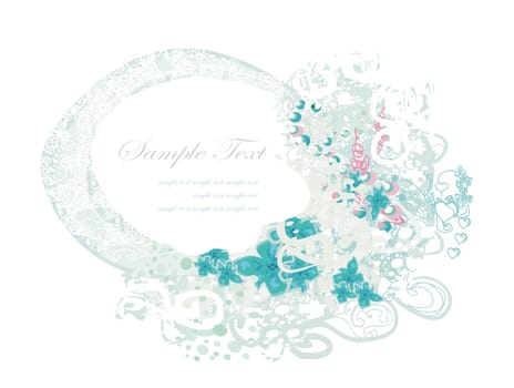 abstract floral invitation card