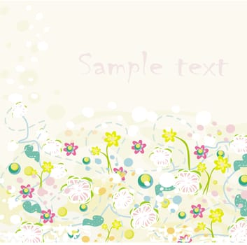 grunge floral background vector illustration
