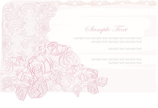 romantic flower invitation card