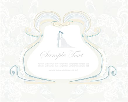 elegant wedding invitation with wedding couple