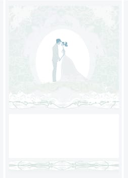 elegant wedding invitation with wedding couple