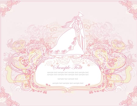 elegant wedding invitation with wedding couple