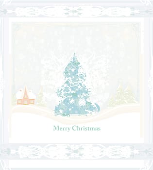 Christmas night in the village card