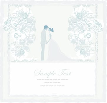 elegant wedding invitation with wedding couple