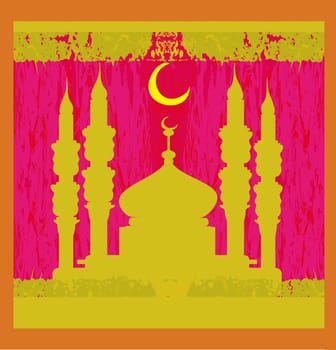 artistic pattern background with mosque