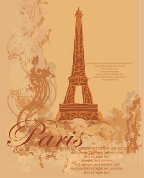 Eiffel tower artistic background. Vector illustration.