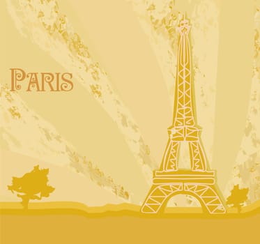 Eiffel tower artistic background. Vector illustration.