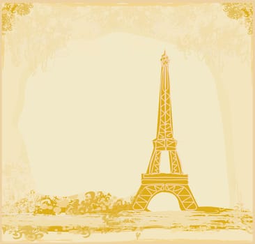 Eiffel tower artistic background. Vector illustration.