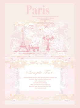 Eiffel tower artistic background. Vector illustration.