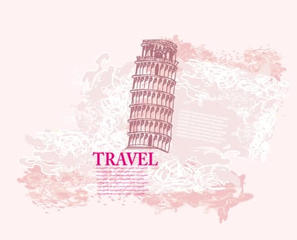 vintage vector pisa tower background