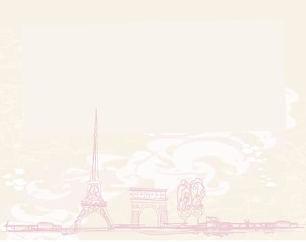 Eiffel tower artistic background. Vector illustration.