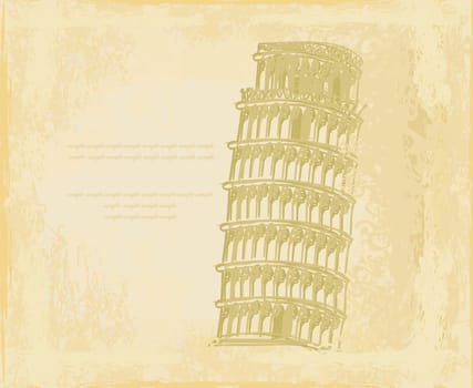 vintage vector pisa tower background
