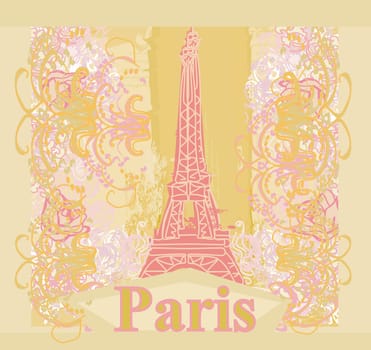 Eiffel tower artistic background. Vector illustration.