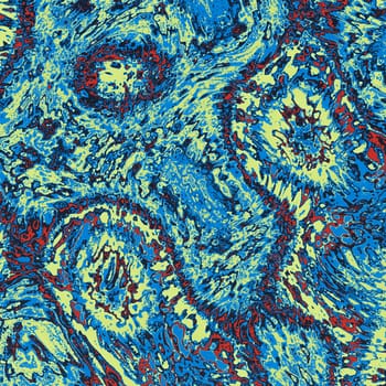 waves and distortion blue red and yellow abstract water tie-dye style vibrant colors psychedelic illustration pattern background