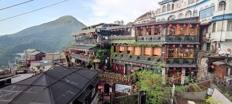 Jioufen village, Taipei - APR 24, 2022 : Beatutiful view of Jioufen village, New Taipei City, Taiwan