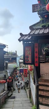 Jioufen village, Taipei - APR 24, 2022 : Beatutiful view of Jioufen village, New Taipei City, Taiwan