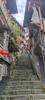 Jioufen village, Taipei - APR 24, 2022 : Beatutiful view of Jioufen village, New Taipei City, Taiwan