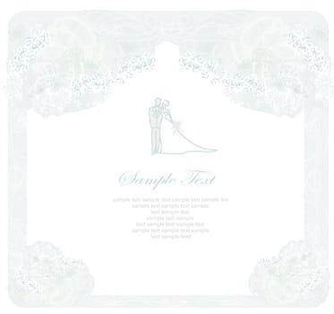 elegant wedding invitation with wedding couple