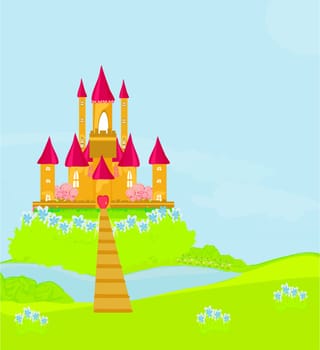 brown princess castle on the river