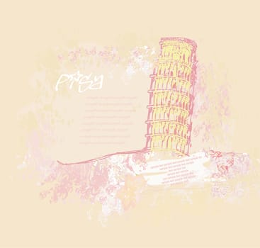 vector pisa tower grunge background