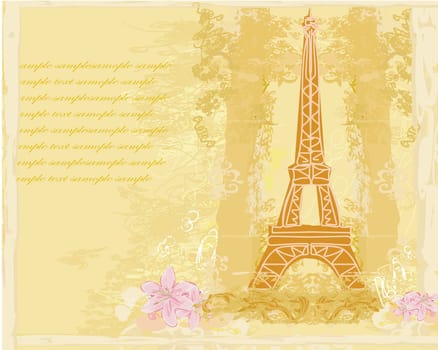 Eiffel tower artistic background. Vector illustration.