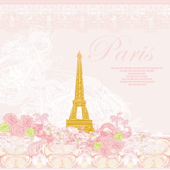 Eiffel tower artistic background. Vector illustration.